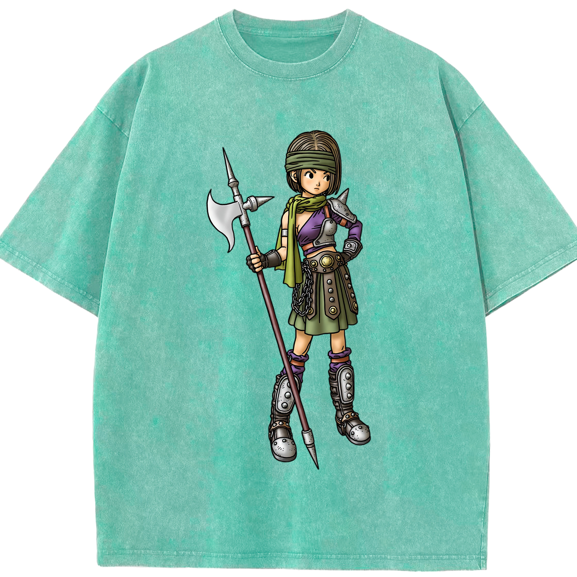 （画像用） ドラゴンクエスト Doragon Kuesuto Dragon Quest 綿100% ヴィンテージ風 半袖Tシャツ（フロントプリント）